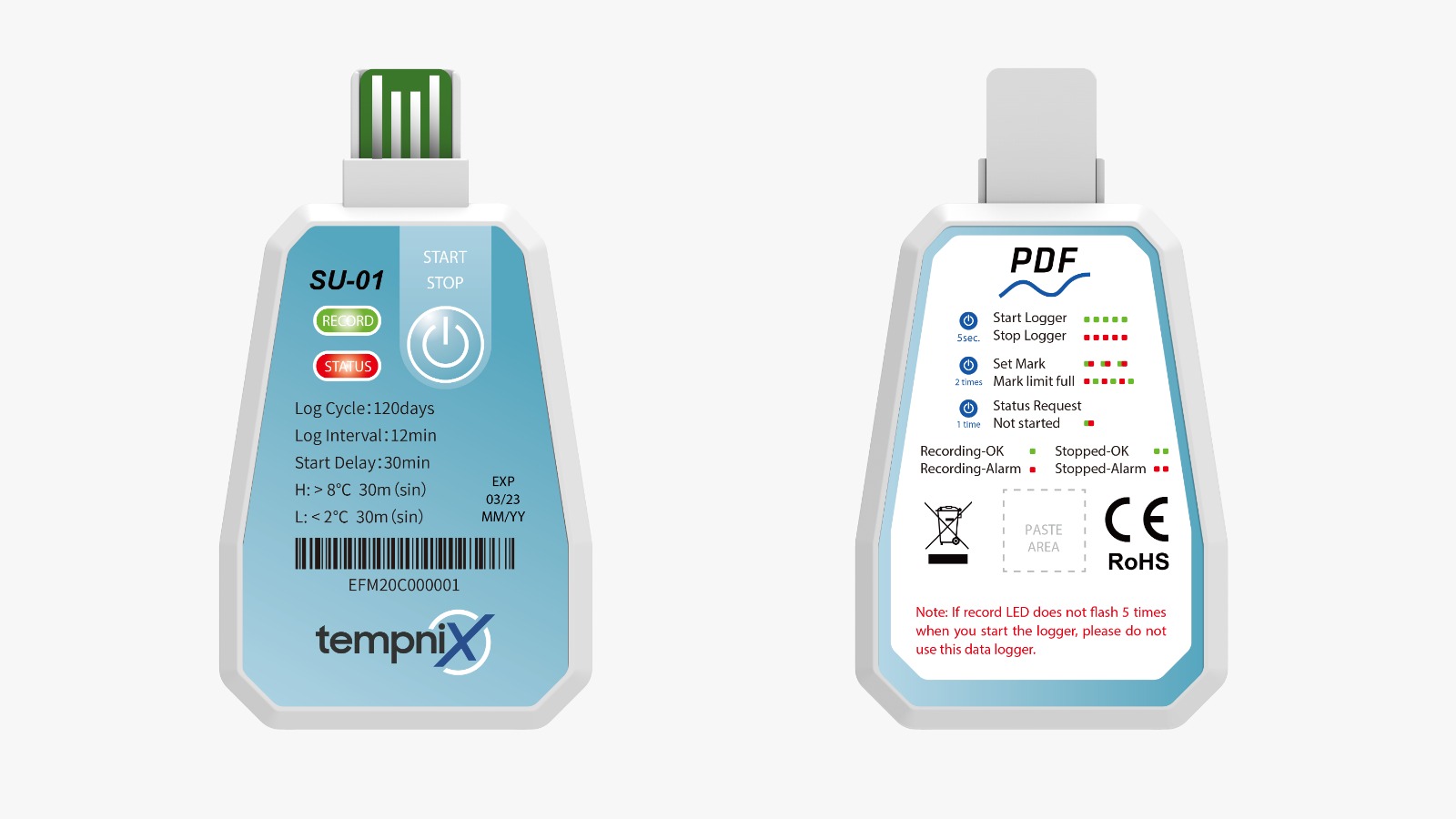 SU-01 Single-Use Temperature Data Logger